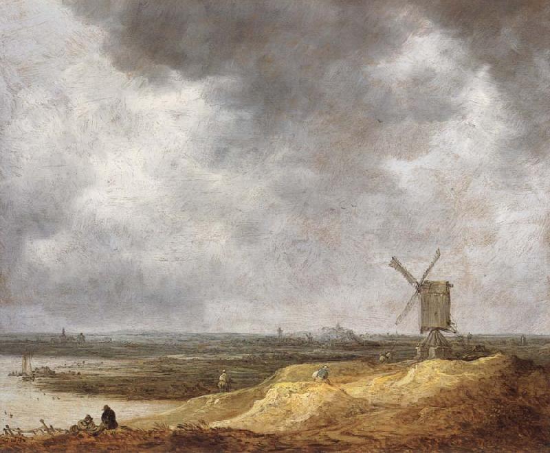 Jan van Goyen A Windmill by a River Spain oil painting art